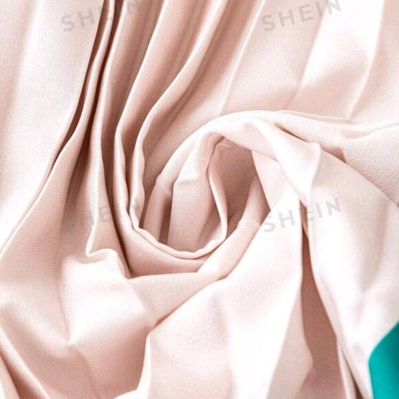 Color Block Pleated Skirt - Picture 5 of 6